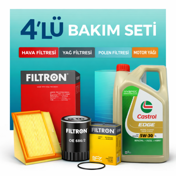 Filtron Opel Zafira 1.6 115 HP Castrol Edge 5W-30 Motor Yağı Filtre Seti (2008-2010) 4 Lü