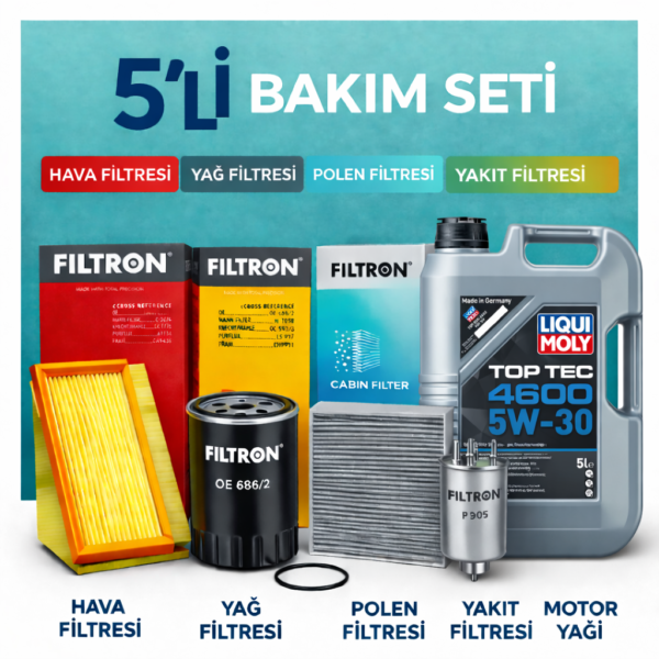 Filtron Fiat Ducato 2.3 Dizel Liqui Moly 4600 7 Lt Motor Yağı Filtre Seti (2019-2023) 5 Li